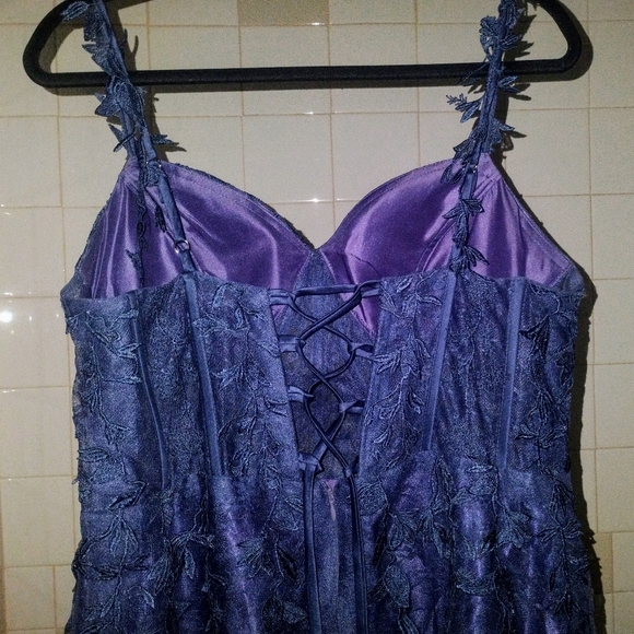 Stormy Blue Prom Dress Plus Size, 18W - Picture 7 of 10